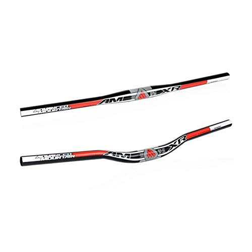 Mountain Bike Handlebar : Bicycle grip Bicycle Handlebar, 31.8mm Aluminum Alloy Riser Handlebar For MTB, Road Bikes, Long-distance Mountain Cycling Racing Travel Relax And Rest ( Color : Red Rise Bar , Size : 31.8mm 680mm )