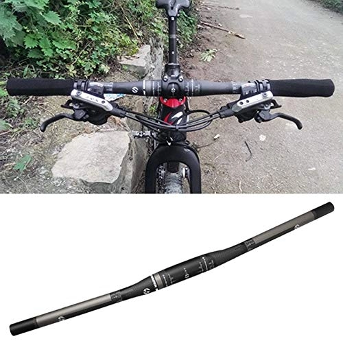 Mountain Bike Handlebar : Bicycle pedal Full Carbon Fiber Road Bike Straight Handlebar, Size: 580mm, Matte