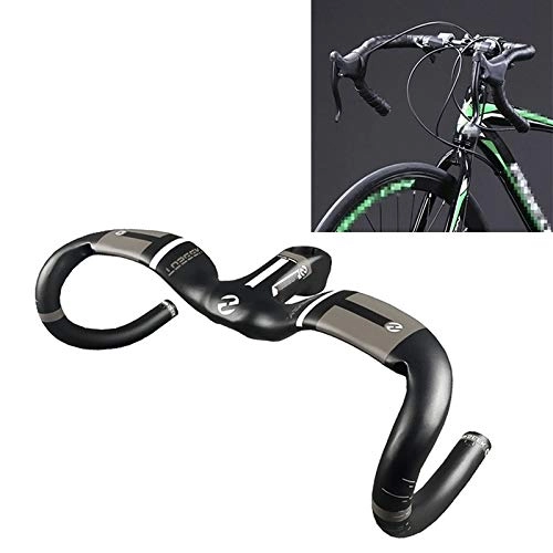 Mountain Bike Handlebar : Bicycle pedal UD Carbon Fiber Ultralight Road Bike Handlebar / Size: 420x100mm(Grey) (Color : Grey)