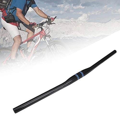 Mountain Bike Handlebar : Demeras wear-resistant High robustness Carbon Fiber Handlebar Part durable Carbon Fiber Road Bicycle(Straight blue label 640 * 31.8mm)