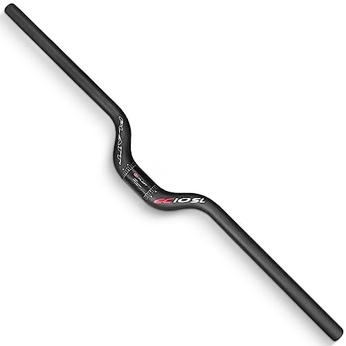 Mountain Bike Handlebar : Mountain Bike Riser Handlebar Carbon MTB Handlebars for DH XC AM FR Rise 80mm 25.4mm Diameter 580 / 600 / 620 / 640 / 660 / 680 / 700 / 720 / 740mm Wide Bicycle Bar (Color : Black, Size : 640mm)