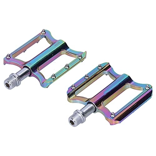 Mountain Bike Pedal : 01 02 015 Mountain Bike Pedal, Strong Colorful Bicycle Foot Pedal Electroplating Non Slip for Cycling