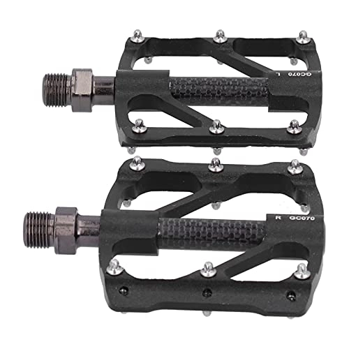 Mountain Bike Pedal : 01 02 015 Mountain Bike Pedals, Durable CNC Aluminum Alloy Wear Resistant Bike Pedals Labor Saving with Anti Slip Nails for Road Mountain Bike for Bicycle Maintenance(black)