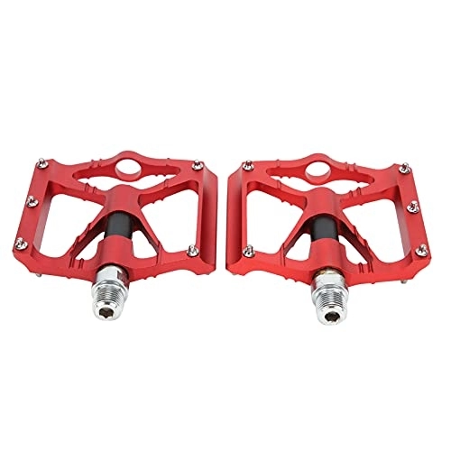 Mountain Bike Pedal : 01 02 015 Mountain Bike Pedals, Non‑Slip Pedals Convenient for Riding(red)