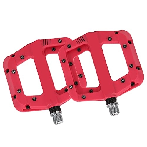 Mountain Bike Pedal : 01 02 015 Mountain Bike Pedals, Rose Red Nylon Fiber Bike Pedals for Outdoor
