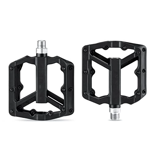 Mountain Bike Pedal : 1 Pair Aluminum Alloy Bike Pedal Universal Mountain Road Bicycle Flat Pedal Fits Most Adult Bikes & MTB Bicycles, black