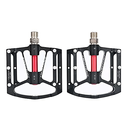 Mountain Bike Pedal : 1 Pair Bike Pedals Aluminum Alloy CNC Bearing Mountain Bike Pedals Shock Absorption for Mountain And Road (black)