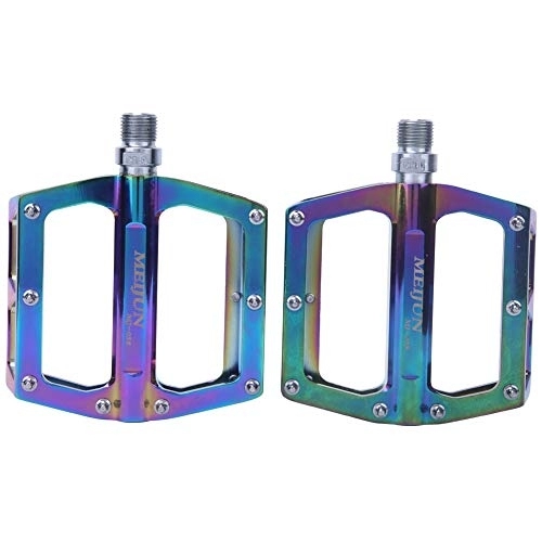 Mountain Bike Pedal : 1 Pair Colorful Aluminum Alloy MJ- 058 Bicycle Pedals Road Mountain Bike Wide Pedals