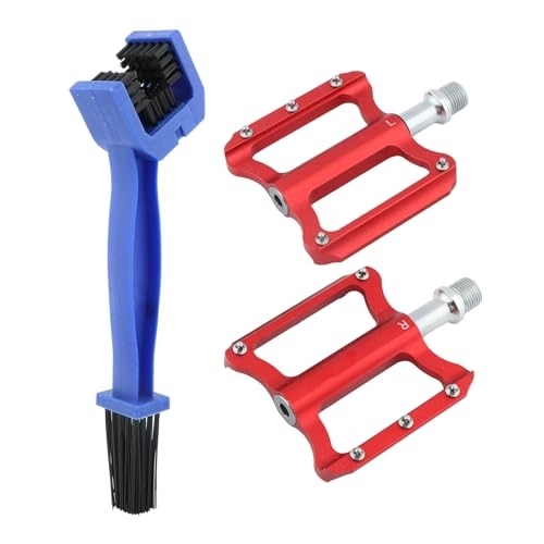 Mountain Bike Pedal : 1 Pair Mountain Bike Pedals with Bike Chain Cleaning Brush, MTB Pedals, Aluminum Alloy Bicycle Pedals, No-n-Slip Bicycle Pedals, Bicycle Platform Flat Pedals Fits for Most Bikes