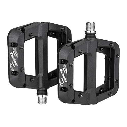 Mountain Bike Pedal : 1 Pair Replacement Bicycle Pedal for Road Mountain Bike, Durable Sturdy Nylon Fiber Non-slip Wide Pedals for 9 / 16 Inch Bicycle