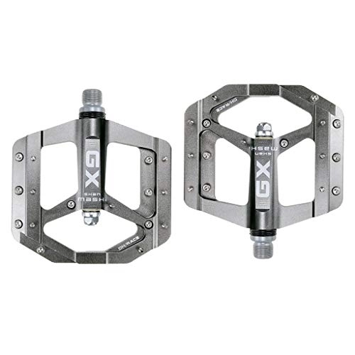 Mountain Bike Pedal : 1 Pair Road Mountain Bike Non-slip Flat Pedals Aluminum Alloy 3 Sealed Bearings Pedals Bicycle Cycling Accessories 3 Sealed Bearings Pedals