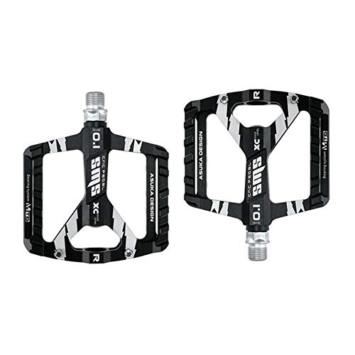 Mountain Bike Pedal : 1 Pair Ultra-Light Bicycle MTB Road Mountain Bike Pedals Aluminum Alloy Anti-Slip Universal Bicycle Pedals For Bike Accessories Bike Pedals (Color : Black)
