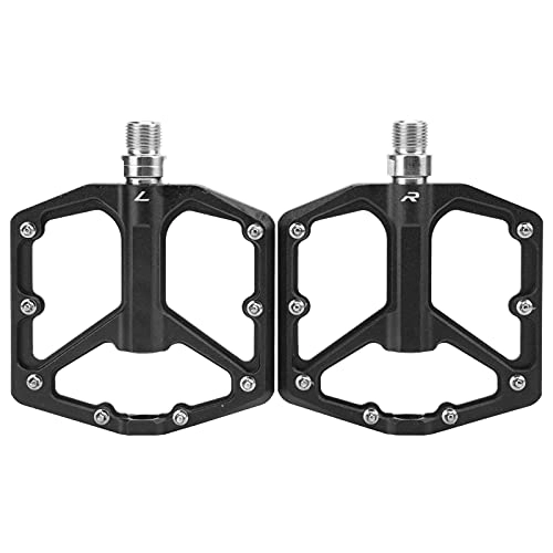 Mountain Bike Pedal : 1 Pair ZTTO Mountain Bike Pedals Aluminium Alloy Pedals Bicycle Flat Pedals NonSlip Bicycle Lightweight Platform Flat Pedals(Black)