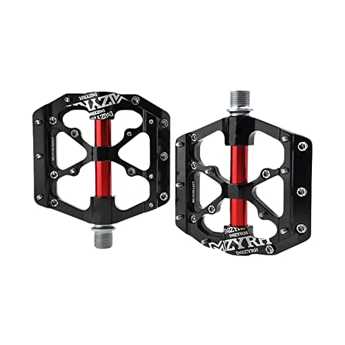Mountain Bike Pedal : 1pc Bicycle Aluminum Alloy Pedals Universal Mountain Bicycle Pedals Platform Cycling Ultra Sealed Bearing Flat Pedals X12s-black Red-Special Size