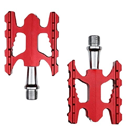 Mountain Bike Pedal : 1PC Foldable Mountain Bike Pedal Platform Flat Bicycle Pedal Cycling Lightweight Aluminum Alloy Pedal (Red)