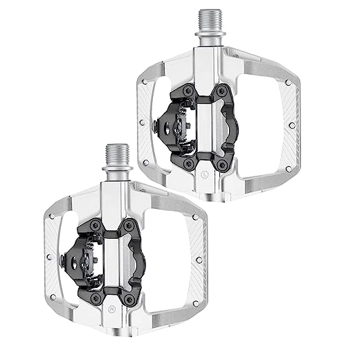 Mountain Bike Pedal : 2 Pieces Bicycle Platform Pedals, Bicycle Accessories, Mountain Bike Locking Pedal (silver)