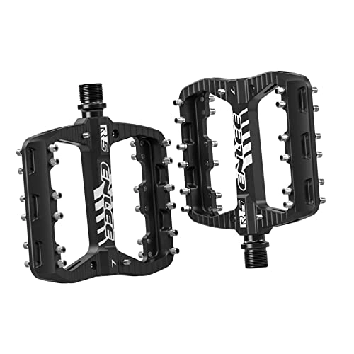 Mountain Bike Pedal : 2x Mountain Bike Pedals with Nonslip Nails Aluminum Alloy Platform Pedals DU Bearings Bicycle Pedals Cycling Accessories, Black