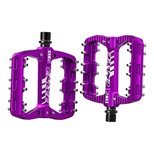 Mountain Bike Pedal : 2x Mountain Bike Pedals with Nonslip Nails Aluminum Alloy Platform Pedals DU Bearings Bicycle Pedals Cycling Accessories, Violet