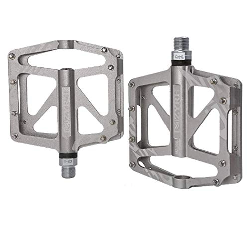 Mountain Bike Pedal : 3 Bearings Mountain Bike Pedals Light Aluminum Alloy Casting Body Ultra Sealed Bearings Strong Non-Slip Bicycle Pedal for 9 / 16" MTB BMX Road, Silver