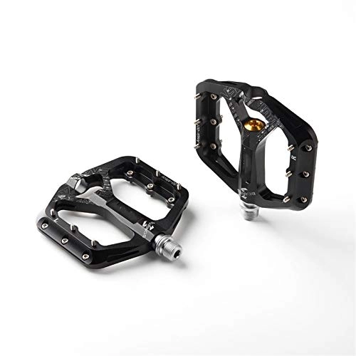 Mountain Bike Pedal : 3 Bearings Mountain Bike Pedals Platform Bicycle Flat Alloy Pedals Pedals Non-Slip Alloy Flat Pedals (Color : Black)