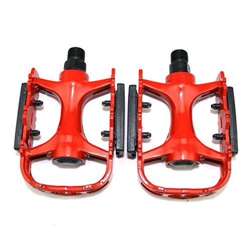 Mountain Bike Pedal : 80 * 115mm Aluminum Alloy Cycling And Riding Pedals Mountain Bike Road Bicycle Pedals (Color : Red)