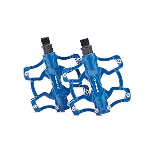 Mountain Bike Pedal : 8HAOWENJU Bicycle Pedal, Universal Mountain Bike Pedal Platform Bicycle Super-sealed Bearing Aluminum Alloy Flat Pedal 9 / 16" - Lightweight Bicycle Platform Pedal, (Color : Blue)