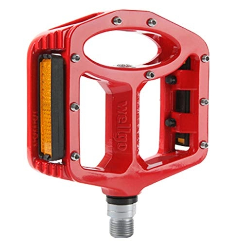Mountain Bike Pedal : 8HAOWENJU Bicycle Pedals Aluminum Alloy Pedals 2 / Package Comfortable Five Colors To Choose From. (Color : Red)