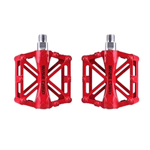 Mountain Bike Pedal : 8HAOWENJU Bicycle Pedals Aluminum Alloy Pedals 2 / Package Comfortable Five Colors To Choose From (Color : Red)