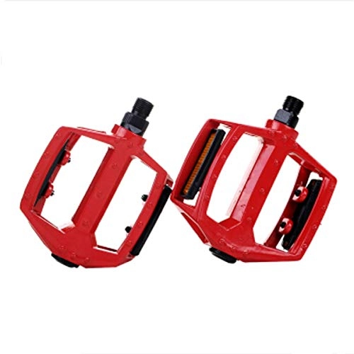 Mountain Bike Pedal : 8HAOWENJU Bicycle Pedals Aluminum Alloy Pedals 2 / Package Comfortable Four Colors To Choose From (Color : Red)