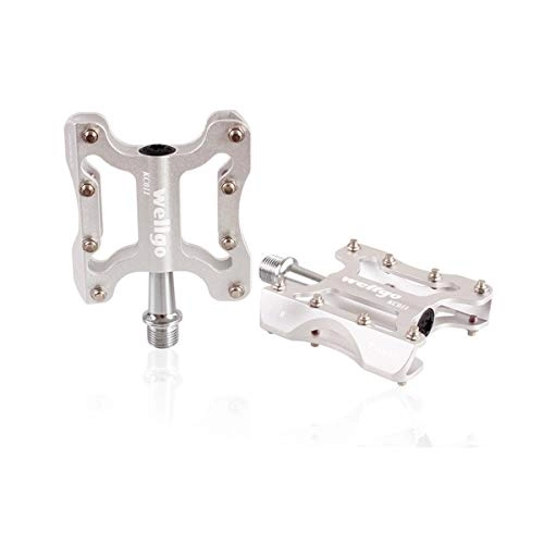 Mountain Bike Pedal : 8HAOWENJU Bicycle Pedals Aluminum CNC Bearing Mountain Bike Pedals Road Bike Pedals With 8 Skid Pins - Lightweight Bicycle Platform Pedals (Color : A6)