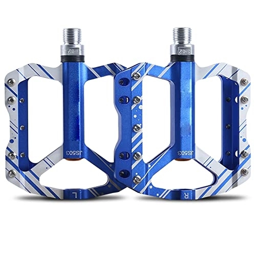 Mountain Bike Pedal : 9 / 16" 3 Sealed Bearings Road Mountain Bike Pedal, Aluminium Bicycle Pedal Lightweight Foot Pedal Flat Pedals, Blue