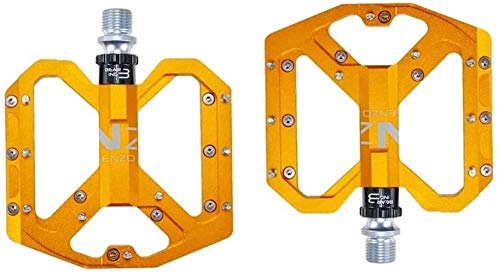 Mountain Bike Pedal : 9 / 16 inch bicycle pedals Non-slip trekking pedals Mountain bike pedals for road bike pedals with ultra-light aluminum alloy platform and 3 sealed bearings Nez-Light Orange