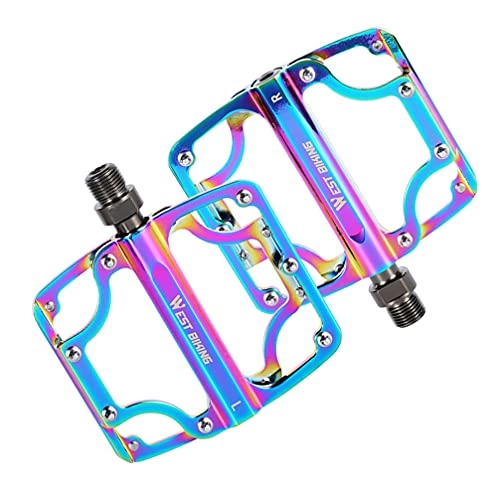 Mountain Bike Pedal : Abaodam 1 Pair Mountain Bike Pedals Aluminium Alloy Platform Bicycle Pedals Cycling Flat Pedal for Mountain Bike BMX MTB Accessories