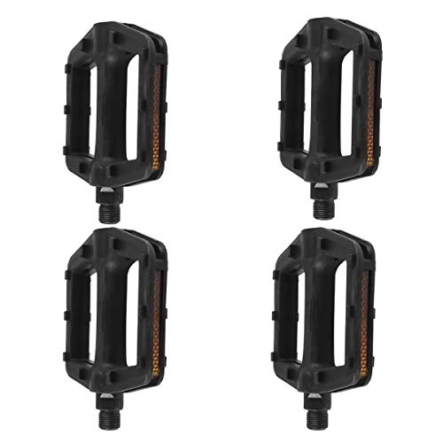 Mountain Bike Pedal : Abaodam 2 Pairs Bike Pedals Plastic Bicycle Pedals Platform Flat Alloy Pedals Cycling Bearing Pedal for Mountain Road Bike Riding Cycling Black