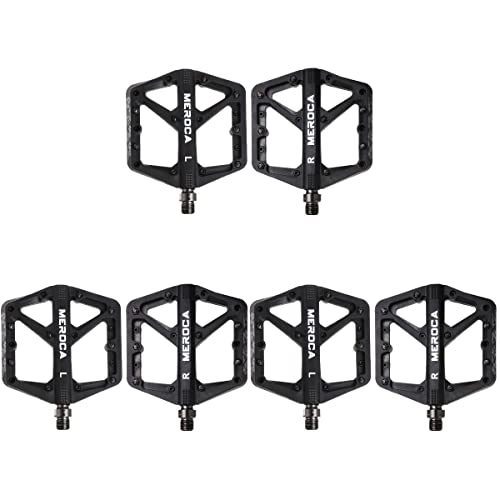 Mountain Bike Pedal : ABOOFAN 3 Pairs Bike Pedals Platform Flat Steel Spindle Pedals for Road Mountain