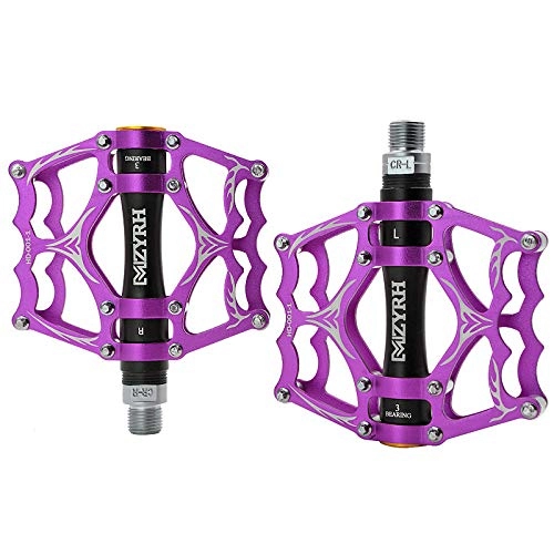 Mountain Bike Pedal : ACHICOO Bicycle Pedals Ultralight Aluminum Cycling Sealed Bearing Pedals CNC Machined MTB Mountain Bike Accessories Purple black Special size Outdoor Products