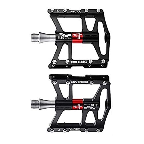 Mountain Bike Pedal : Advanced 4 Bearings Pedals Metal Pedals Mtb Flat Bicycle Aluminium Alloy Black for Mountain Bike Bicycle Cycling