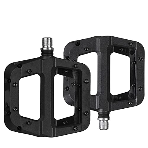 Mountain Bike Pedal : AHGSGG Mountain Bike Pedals, Black Bicycle Pedals with Nylon Fibers and Cleats, Suitable for Outdoor Cycling Activities, for Mountain Bikes and Road Bicycles