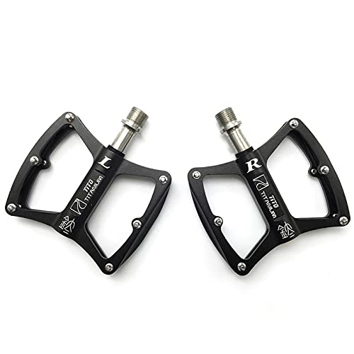 Mountain Bike Pedal : Aibabely Bike Pedals, Titanium Alloy Bike Pedals Ultra Light Mountain Bicycle Pedals Non-Slip Cycling Pedals Bicycle Flat Alloy Pedals
