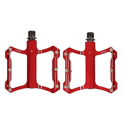 Mountain Bike Pedal : Aigend Bicycle Pedals - 1 Pair Aluminium Alloy Mountain Road Bike Lightweight Pedals Bicycle Replacement Part(Red)
