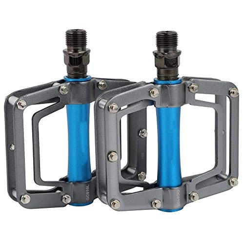 Mountain Bike Pedal : Aigend Bicycle Pedals - 1 Pair Mountain Bike Pedals Aluminum Alloy Bicycle Cycling Replacement Parts(Silver Blue)