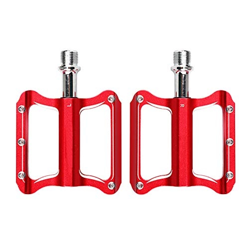 Mountain Bike Pedal : AIHOUSE Bicycle Pedals Aluminum Alloy Sealed Bearings Bicycle Platform Accessories Ultra Light and Strong Suitable for Mountain Road Bike, Red