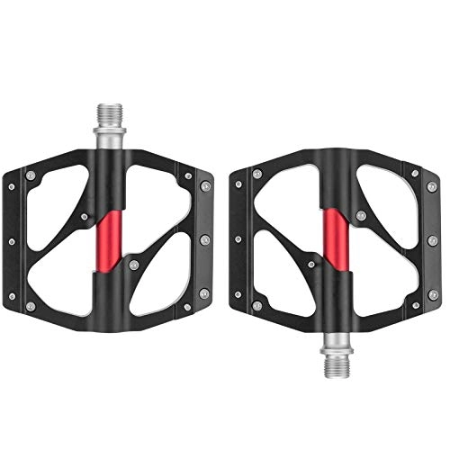 Mountain Bike Pedal : AIHOUSE Bike Pedals Aluminum Flat Pedals Sealed Bearing Non-Slip Bicycle Accessories Suitable for Mountain Bike and Folding Bike, Black