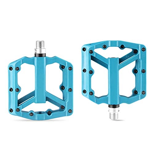 Mountain Bike Pedal : AIHOUSE Bike Pedals Ultralight Nylon Bicycle Pedal Sealed Bearings Cycling Suitable for Mountain Road Folding Bicycles, Blue