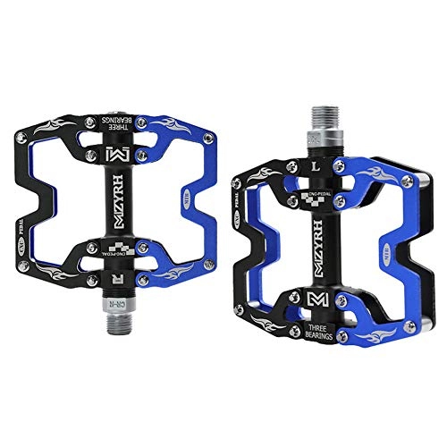 Mountain Bike Pedal : AKDSteel 1 Pair Of Bicycle Pedals Aluminum Alloy Ultra-light Cross-border Mountain Bike Pedals mz-y08 black blue, Outdoor Supply for Sports