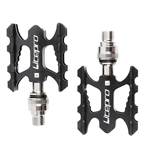 Mountain Bike Pedal : AKDSteel Bicycle Quick Release Pedal Aluminum Alloy Bearing Pedal Brompton Folding Bike Mountain Bike Road Bicycle Pedals Black boxed Practical for Outdoor Sports