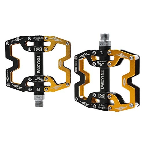 Mountain Bike Pedal : Alician 1 Pair Of Bicycle Pedals Aluminum Alloy Ultra-light Cross-border Mountain Bike Pedals mz-y08 black gold