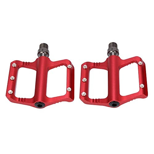 Mountain Bike Pedal : Alinory Hollow-out Design 9 / 16” Steel Axle Bike Treadle, Non-deformation Lightweight Bicycle Pedal, for Mountain Bike Cycling Road Bike Riding(red)