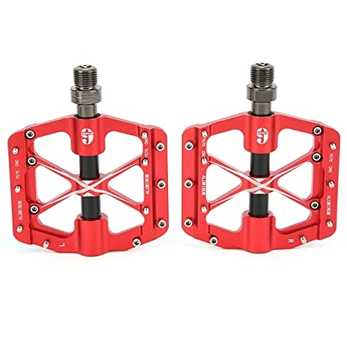 Mountain Bike Pedal : Alomejor Bicycle Pedal, Labor-saving Riding Roller Skating Mountain Bike Pedals Hollow and Lightweight 7 Cleats for Recreational Vehicles(red)