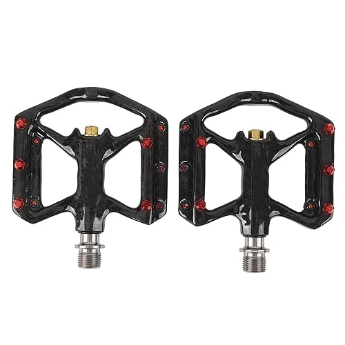 Mountain Bike Pedal : Alomejor Carbon Fiber Bike Pedals with Non Slip Pin Shaft, Folding Bike Pedal for Mountain Road Bikes Replacement